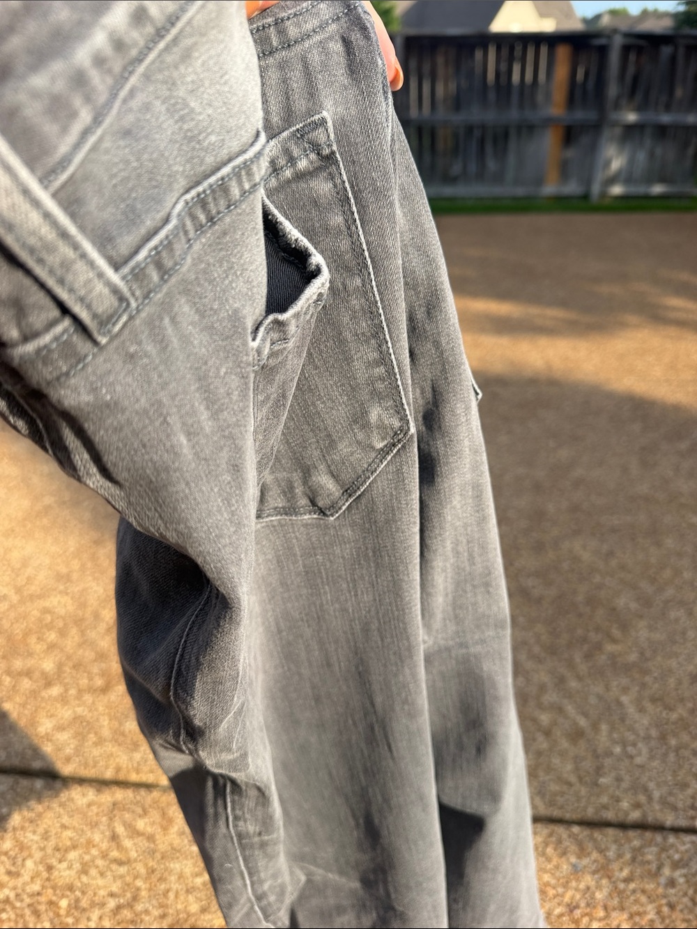 Women’s FLYING MONKEY Grey Washed Denim Jeans - Casual Straight Fit 32
